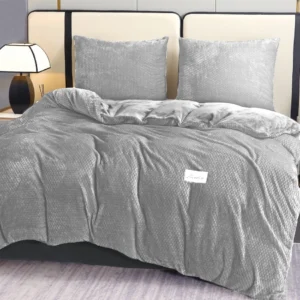 Pluche dekbedovertrek met reliëfpatroon PMK-02 160x200