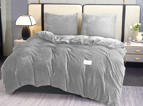 Pluche dekbedovertrek met reliëfpatroon PMK-02 160x200