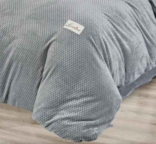Pluche dekbedovertrek met reliëfpatroon PMK-02 160x200