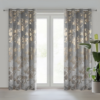 Velvet Gordijn met Gouden Bloemenprint