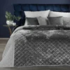 Glanzende Bedsprei Velvet Ruit - Donkergrijs