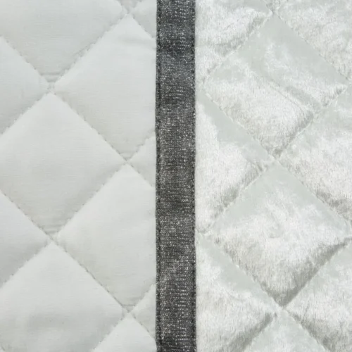 Glanzende Bedsprei Velvet Ruit - Wit