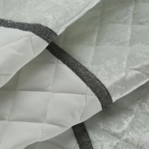 Glanzende Bedsprei Velvet Ruit - Wit