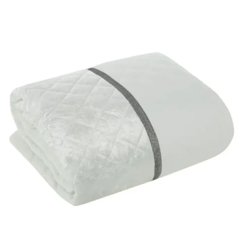 Glanzende Bedsprei Velvet Ruit - Wit