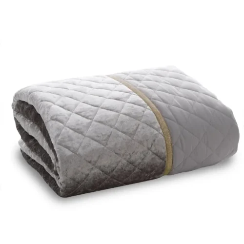 810px_NFE-07a Glanzende Bedsprei Velvet Ruit - Beige