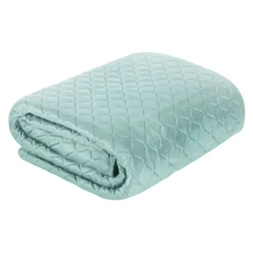 Velvet Bedsprei Honingraat - Zeegroen