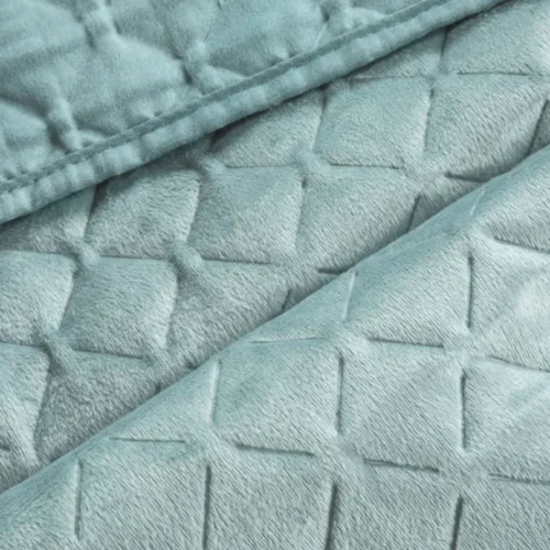 Velvet Bedsprei Honingraat - Zeegroen