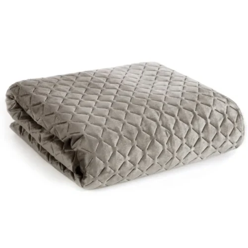 810px_NGM-09a Velvet Bedsprei Honingraat - Taupe