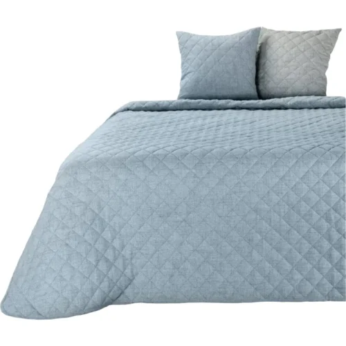 810px_NJA-03 Gewatteerde Bedsprei Linnenlook - Lichtblauw