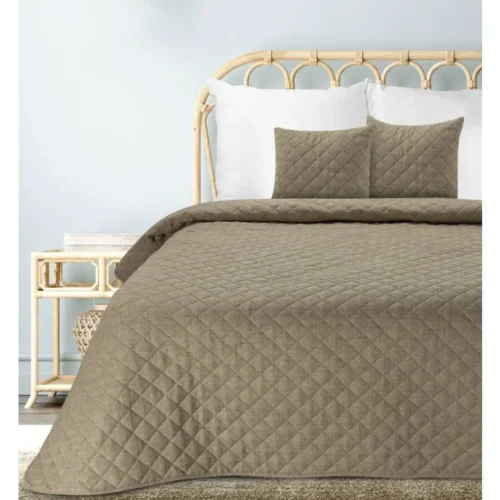 810px_NJA-05 Gewatteerde Bedsprei Linnenlook - Bruin