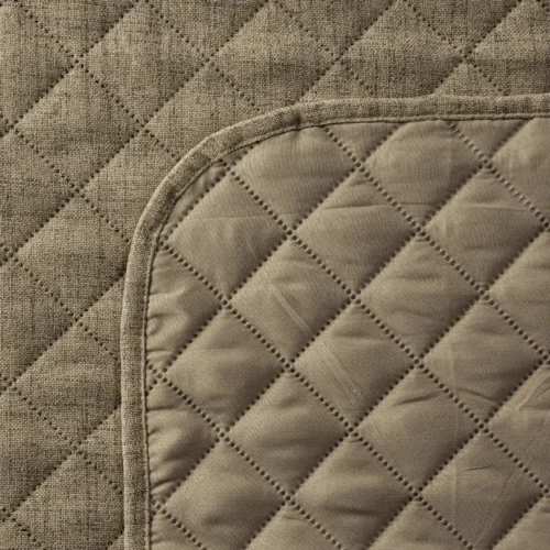 810px_NJA-05c Gewatteerde Bedsprei Linnenlook - Bruin