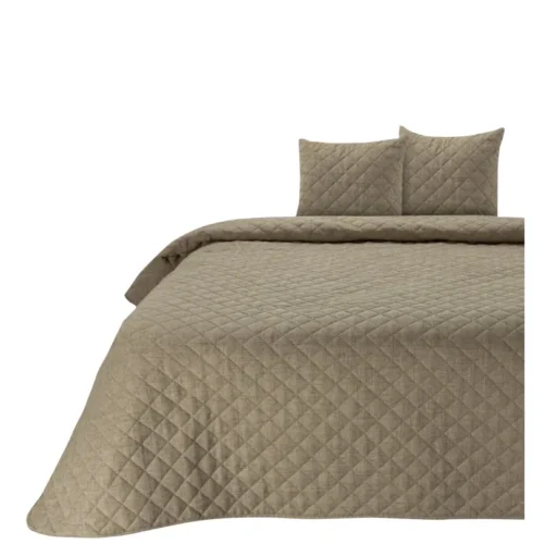 810px_NJA-05e Gewatteerde Bedsprei Linnenlook - Bruin