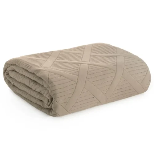 Geometrische Gewatteerde Sprei - Beige