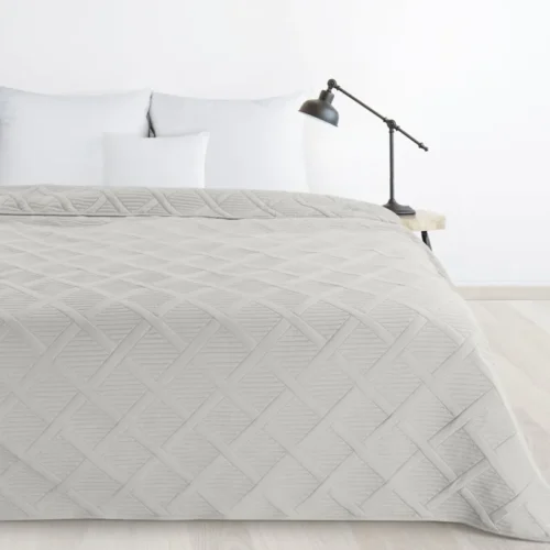 810px_NJH-03 Geometrische Gewatteerde Sprei - Lichtgrijs