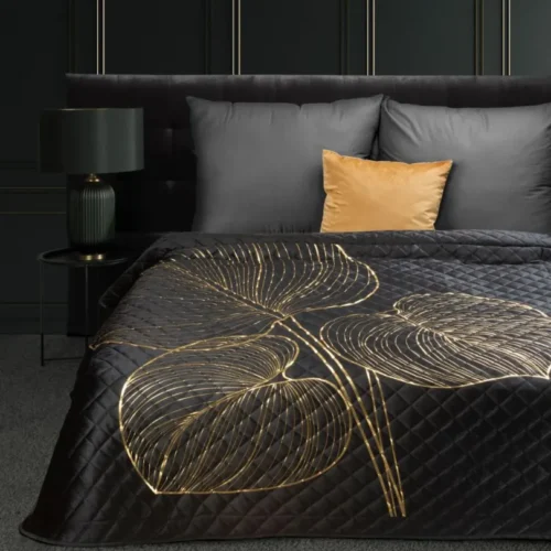 810px_NKA-01 Luxe Velvet Bedsprei Tijger - Zwart
