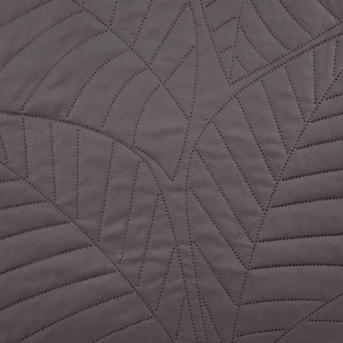Gewatteerde Velours Sprei met Bladeren - Asbruin