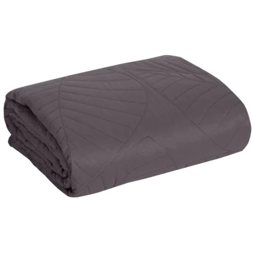 Gewatteerde Velours Sprei met Bladeren - Asbruin