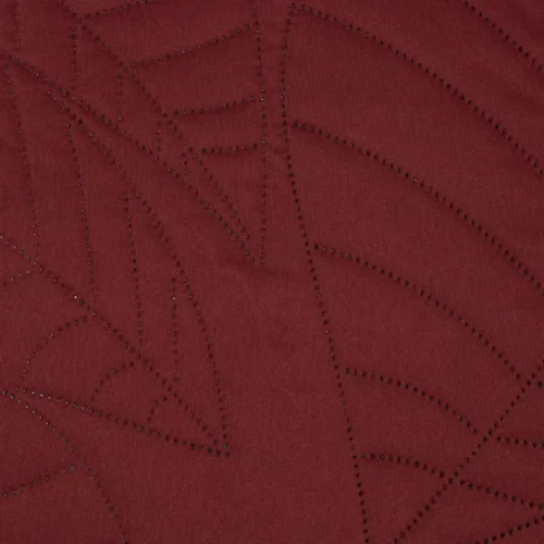 Gewatteerde Velours Sprei met Bladeren - Bordeaux