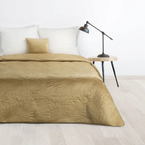Velours Sprei Plantenmotief - Goud