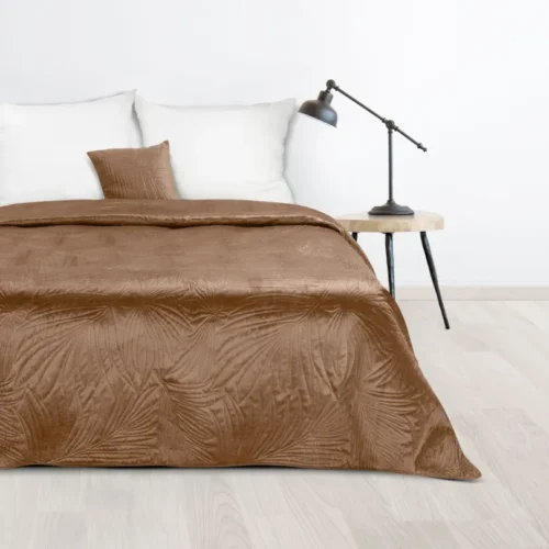 Velours Sprei Plantenmotief - Brons