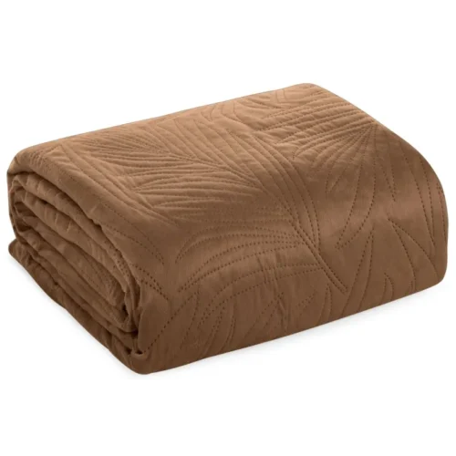 Velours Sprei Plantenmotief - Brons