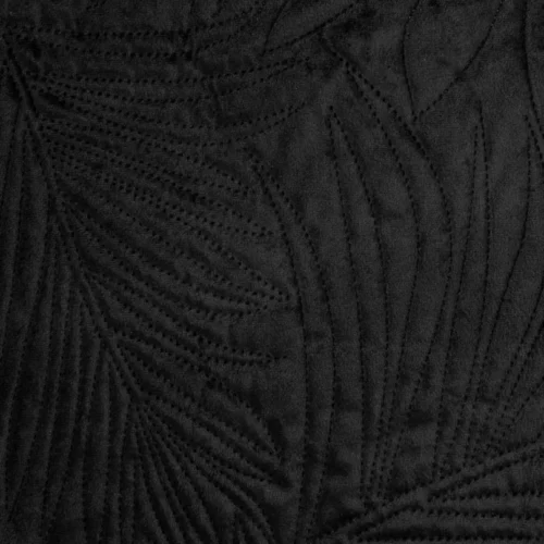 Velours Sprei Plantenmotief - Zwart