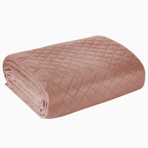 Gewatteerde Velvet Bedsprei Croco - Roze