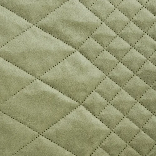 Gewatteerde Velvet Bedsprei Croco - Lichtgroen