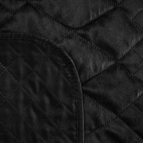 810px_NKT-06B Gewatteerde Velvet Bedsprei Croco - Zwart