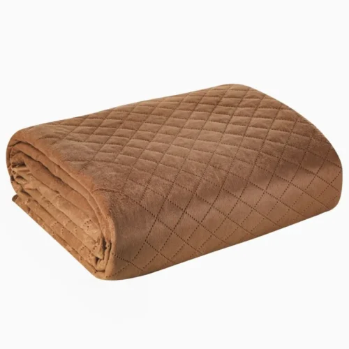 Gewatteerde Velvet Bedsprei Croco - Terracotta