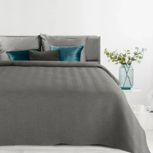810px_NLC-01 Geometrische Gewatteerde Sprei Visgraat - Grijs