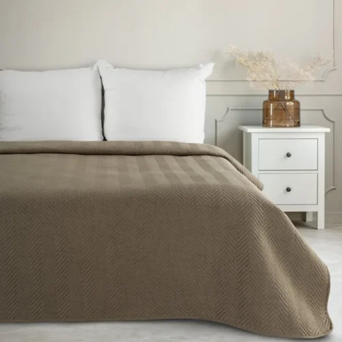 810px_NLC-07 Geometrische Gewatteerde Sprei Visgraat - Bruin