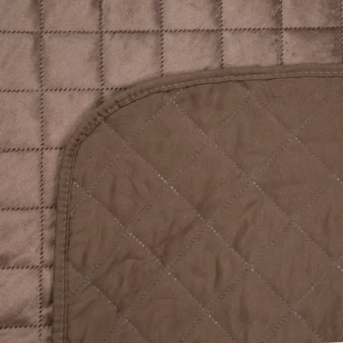 Gewatteerde Velvet Bedsprei met Ruiten - Bruin