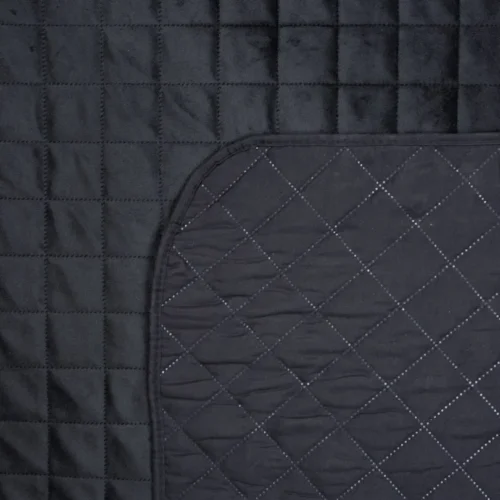 810px_NLO-03a Gewatteerde Velvet Bedsprei met Ruiten - Zwart
