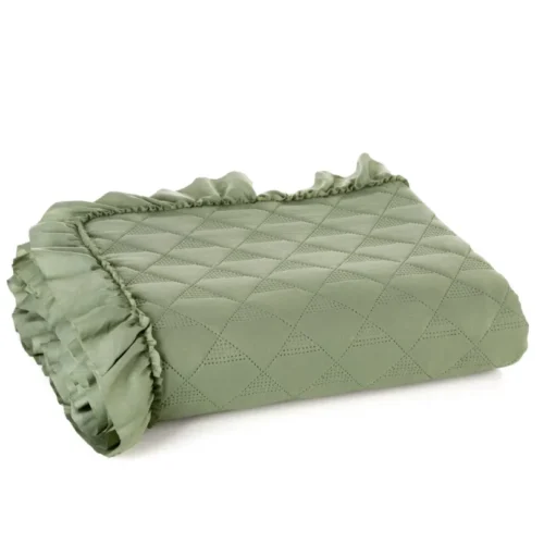 810px_NLP-01B Gewatteerde Sprei met Ruches - Sage Green