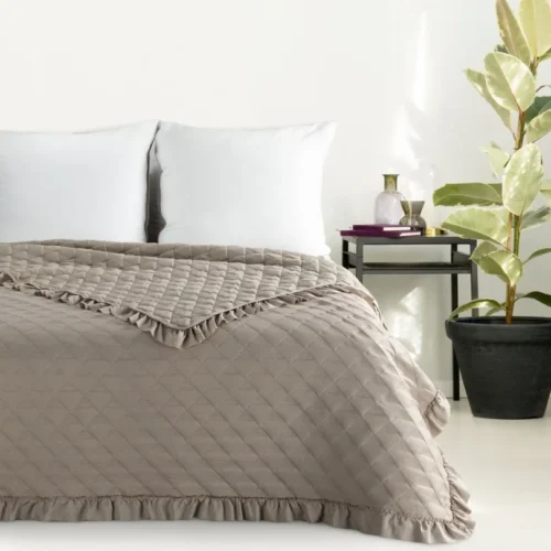 810px_NLP-03 Gewatteerde Sprei met Ruches - Taupe
