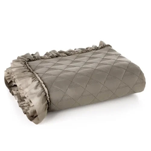 810px_NLP-03B Gewatteerde Sprei met Ruches - Taupe