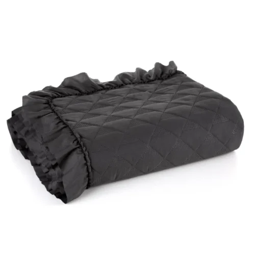 810px_NLP-04B Gewatteerde Sprei met Ruches - Zwart