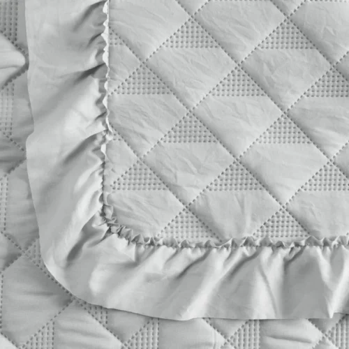 810px_NLP-06A Gewatteerde Sprei met Ruches - Lichtgrijs