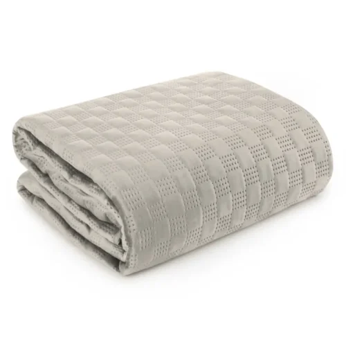 Geometrisch Gewatteerd Velvet Bedsprei - Beige