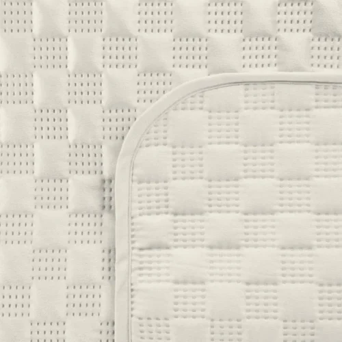 Geometrisch Gewatteerd Velvet Bedsprei - Crème