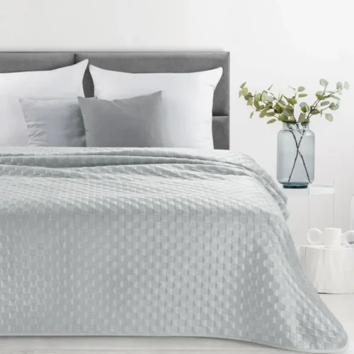 810px_NLR-07 Geometrisch Gewatteerd Velvet Bedsprei - Lichtgrijs