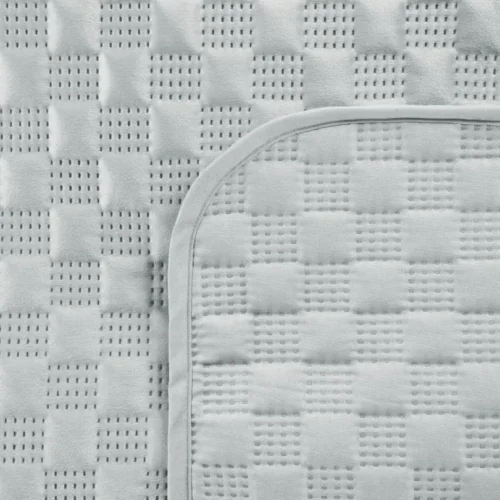 810px_NLR-07a Geometrisch Gewatteerd Velvet Bedsprei - Lichtgrijs