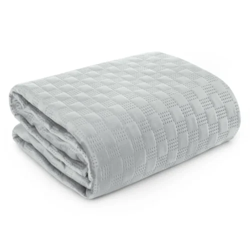 810px_NLR-07b Geometrisch Gewatteerd Velvet Bedsprei - Lichtgrijs
