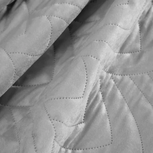 810px_NOA-01e Geometrisch Gewatteerd Velvet Bedsprei - Lichtgrijs