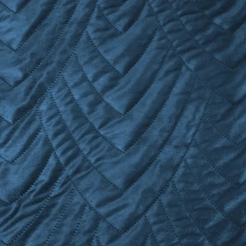 Geometrisch Gewatteerd Velvet Bedsprei - Blauw