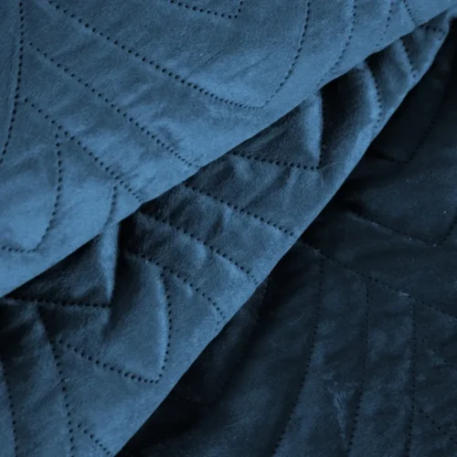 Geometrisch Gewatteerd Velvet Bedsprei - Blauw