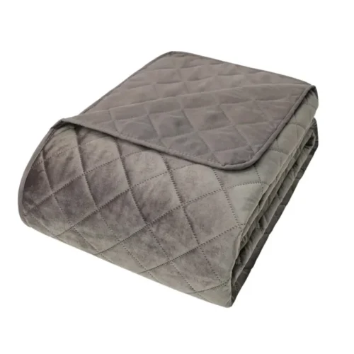 Gewatteerde Velvet Sprei - Taupe