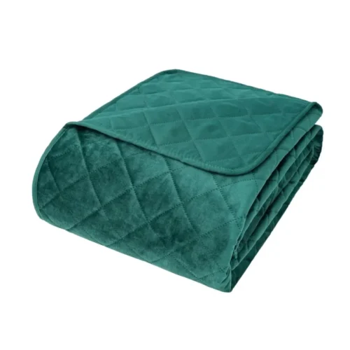 Gewatteerde Velvet Sprei - Emerald Green