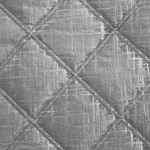810px_NOJ-04d Velvet Bedsprei Ruit met Zilveren Opdruk - Grijs